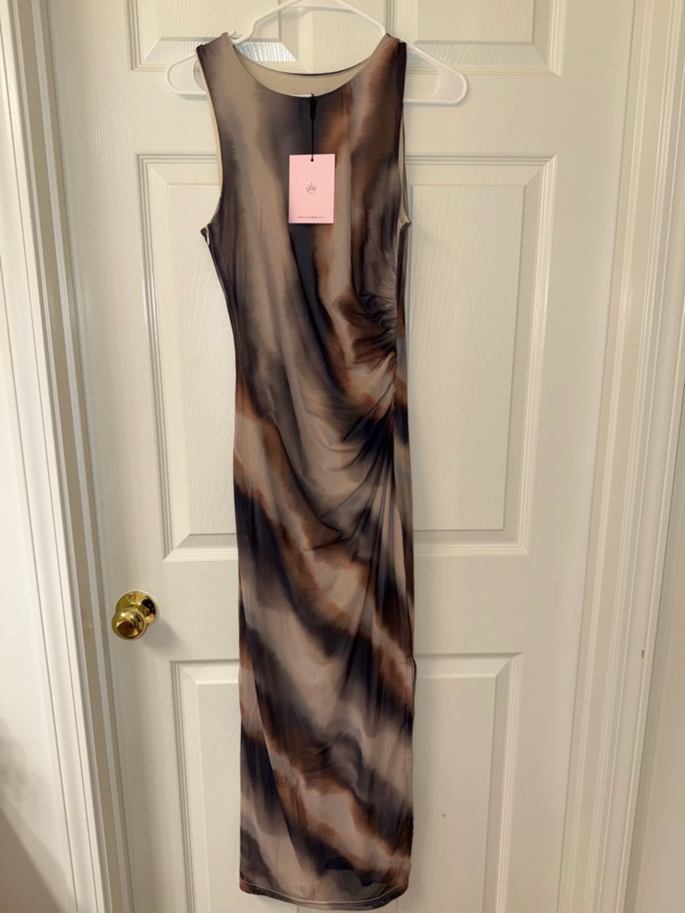 HELLO MOLLY MILKY WAY MESH MAXI DRESS BROWN - Picture 3 of 4